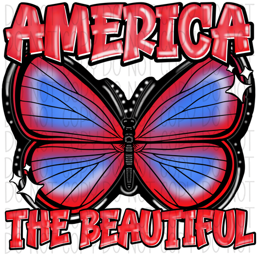 America The Beautiful Butterfly Dtf Transfer Rtp Transfers