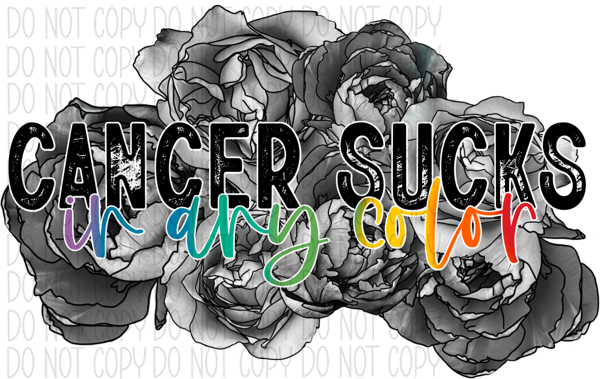 Cancer Sucks Black Floral Colored Text Dtf Transfer Rtp Transfers