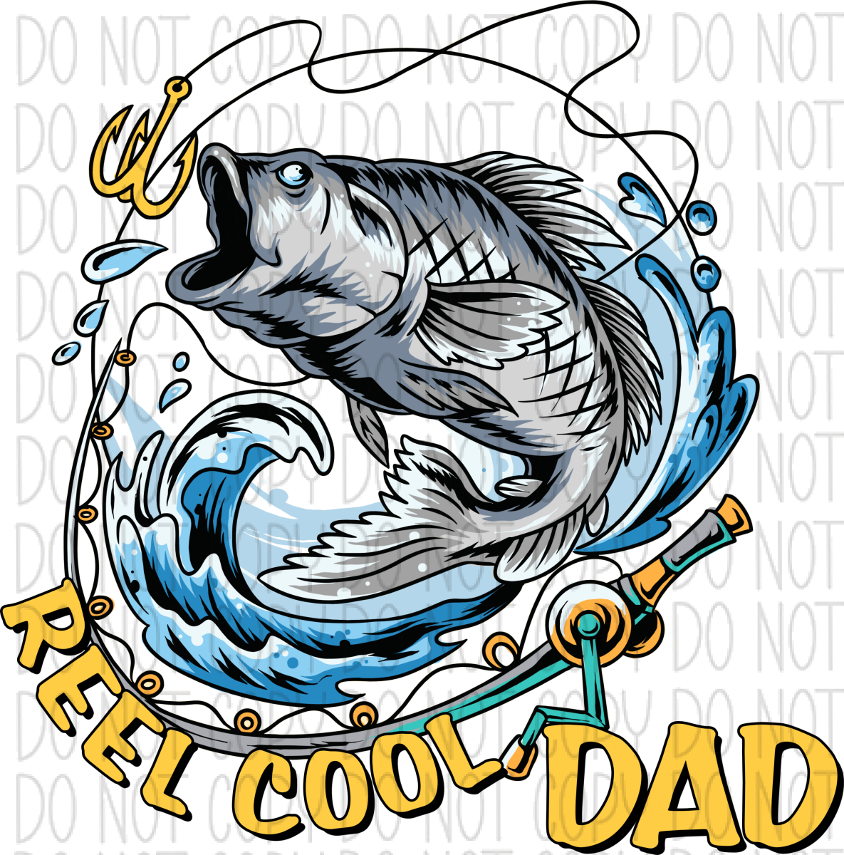 Reel Cool Fish Dad or Papa DTF Transfer (See Title Options) – We