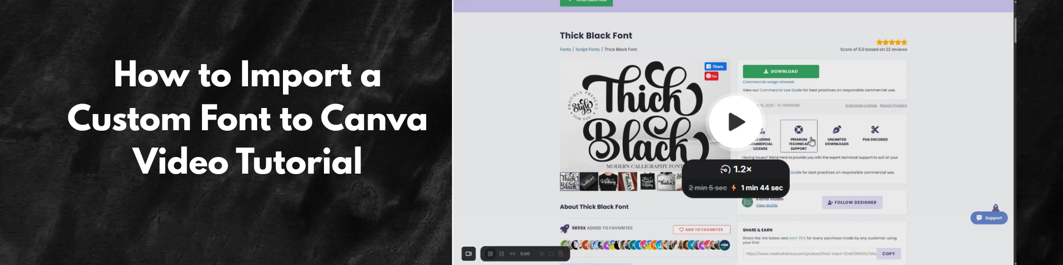 How to Import a Custom Font to Canva Video Tutorial