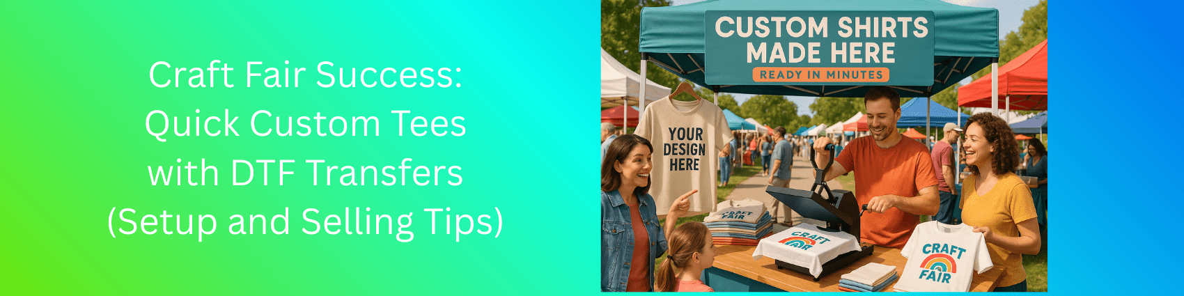Craft Fair Success: Quick Custom Tees with DTF Transfers (Setup and Selling Tips) - We Print U Press DTF Transfers