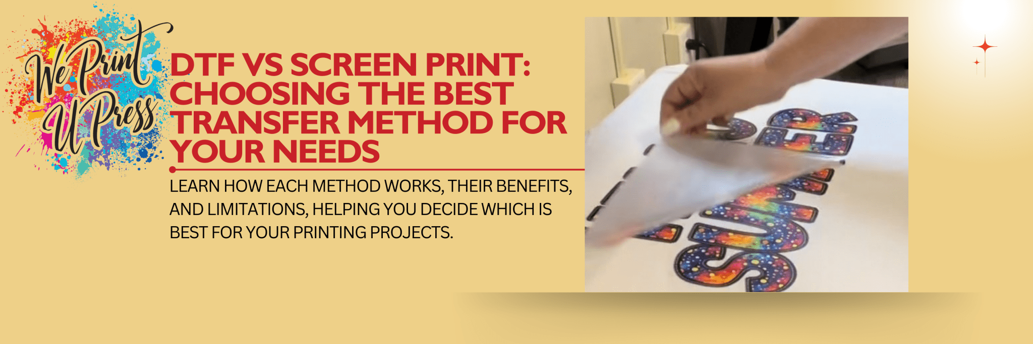DTF vs Screen Print: Choosing the Best Transfer Method for Your Needs - We Print U Press DTF Transfers