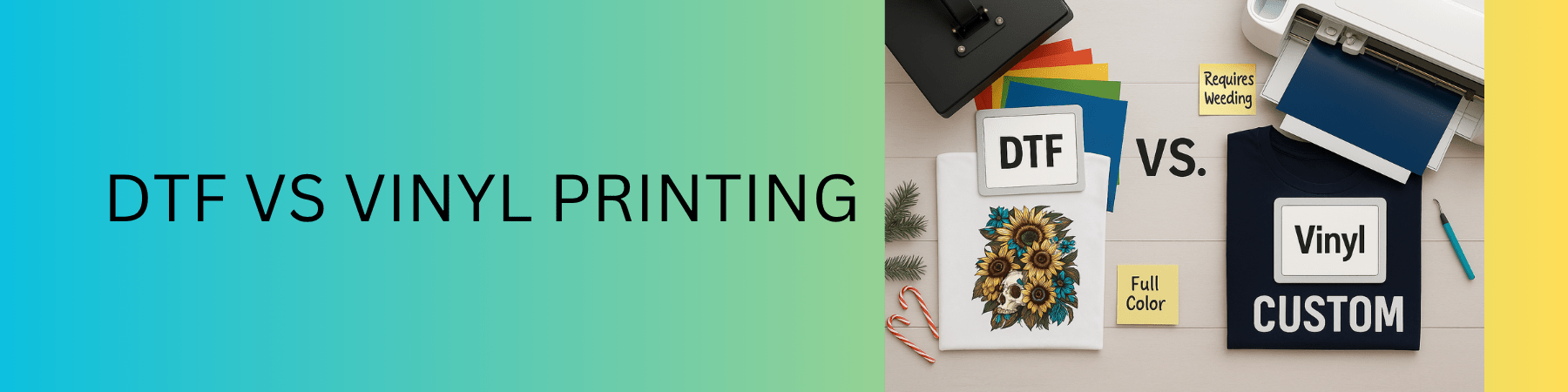 DTF vs Vinyl - We Print U Press DTF Transfers