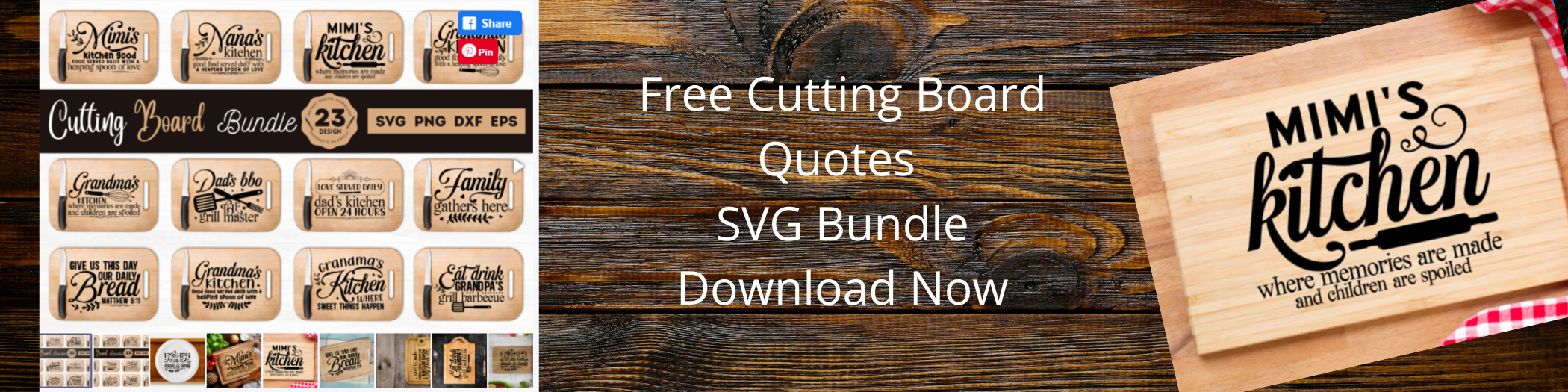 Free Cutting Board Quotes SVG Bundle
