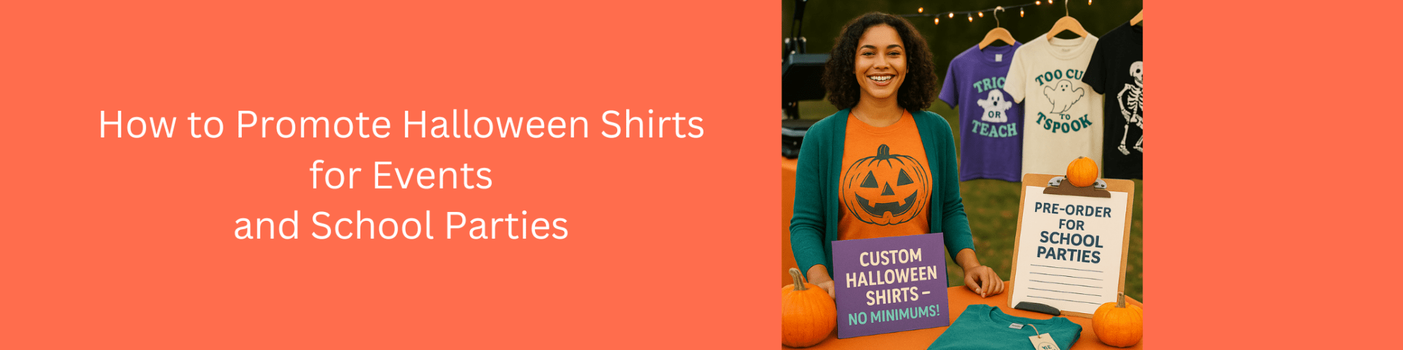 How to Promote Halloween Shirts for Events and School Parties - We Print U Press DTF Transfers