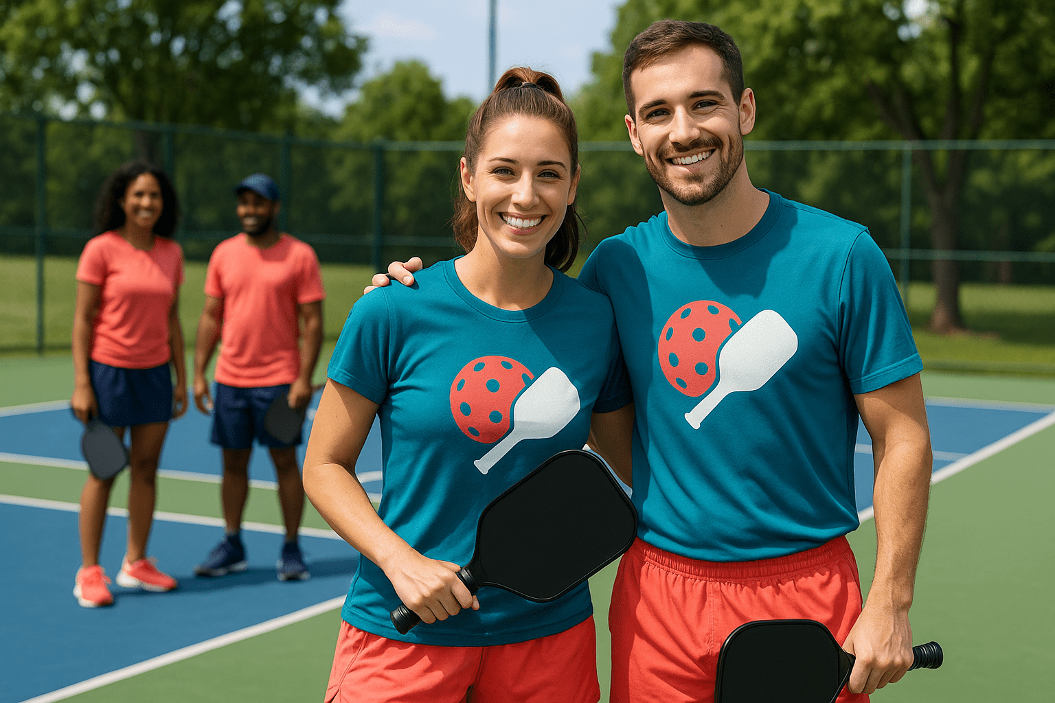 Matching Pickleball Shirts for Doubles Partners and Leagues - We Print U Press DTF Transfers