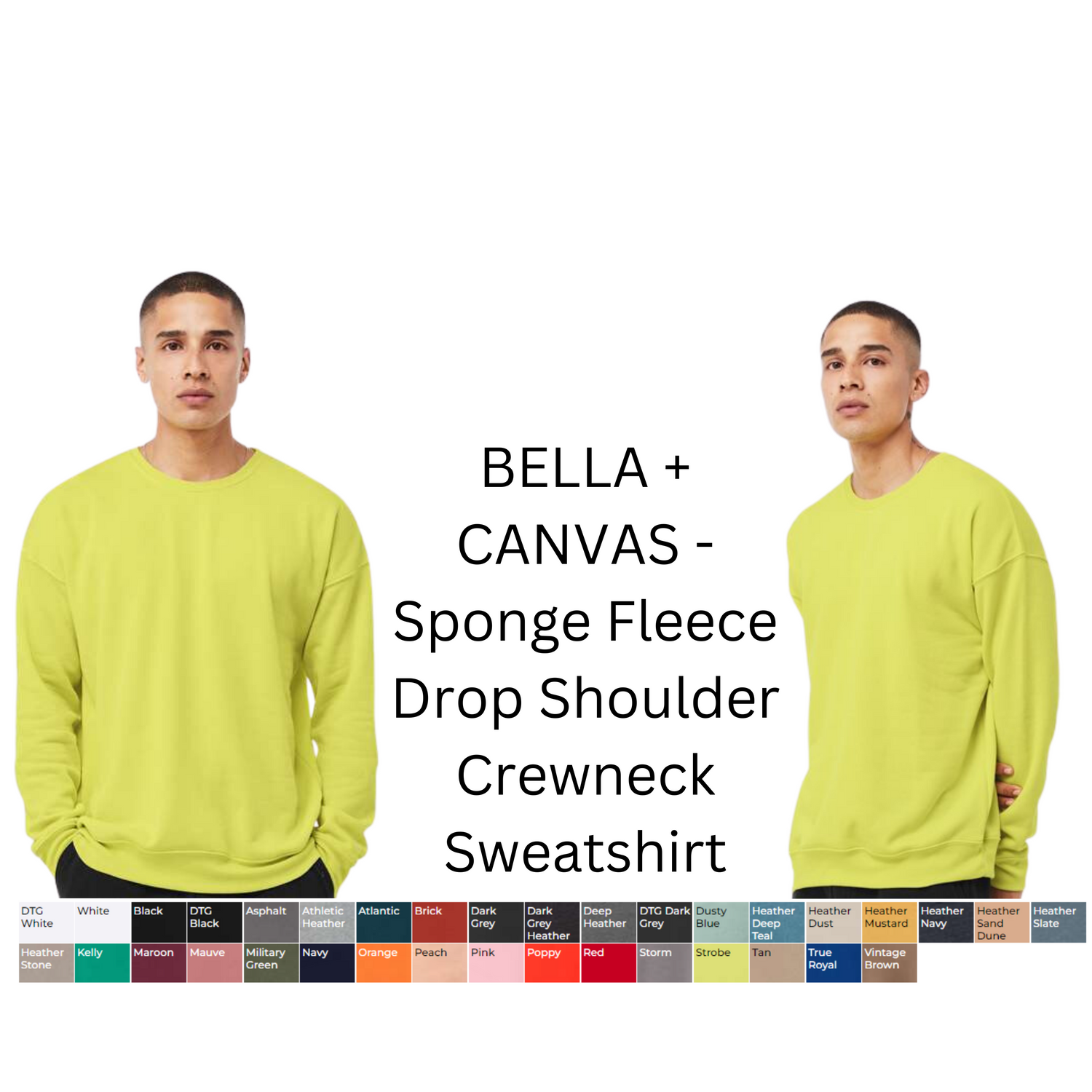Bella + Canvas Sponge Fleece Drop Shoulder Crewneck Sweatshirt