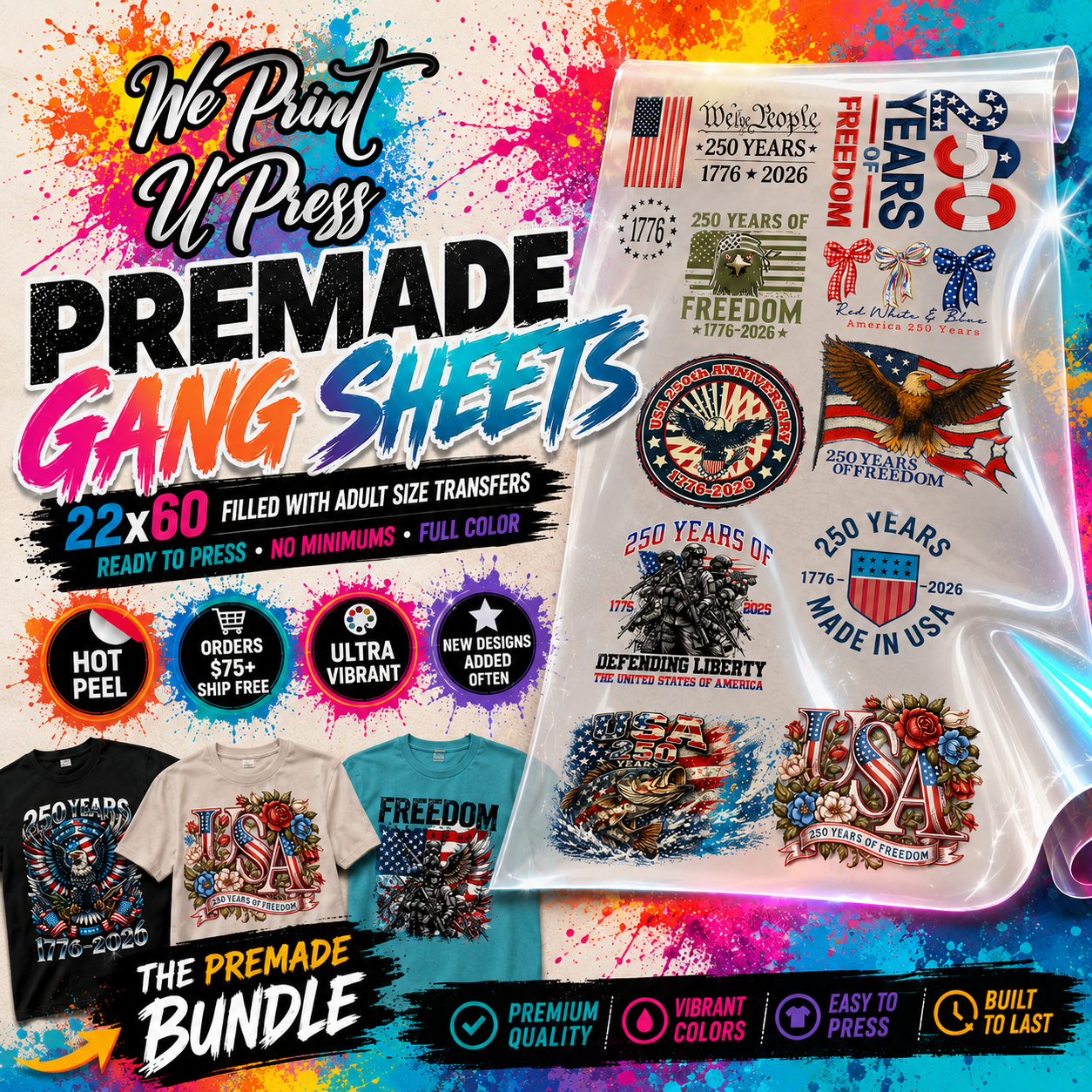 New Premade DTF Gang Sheet Bundles
