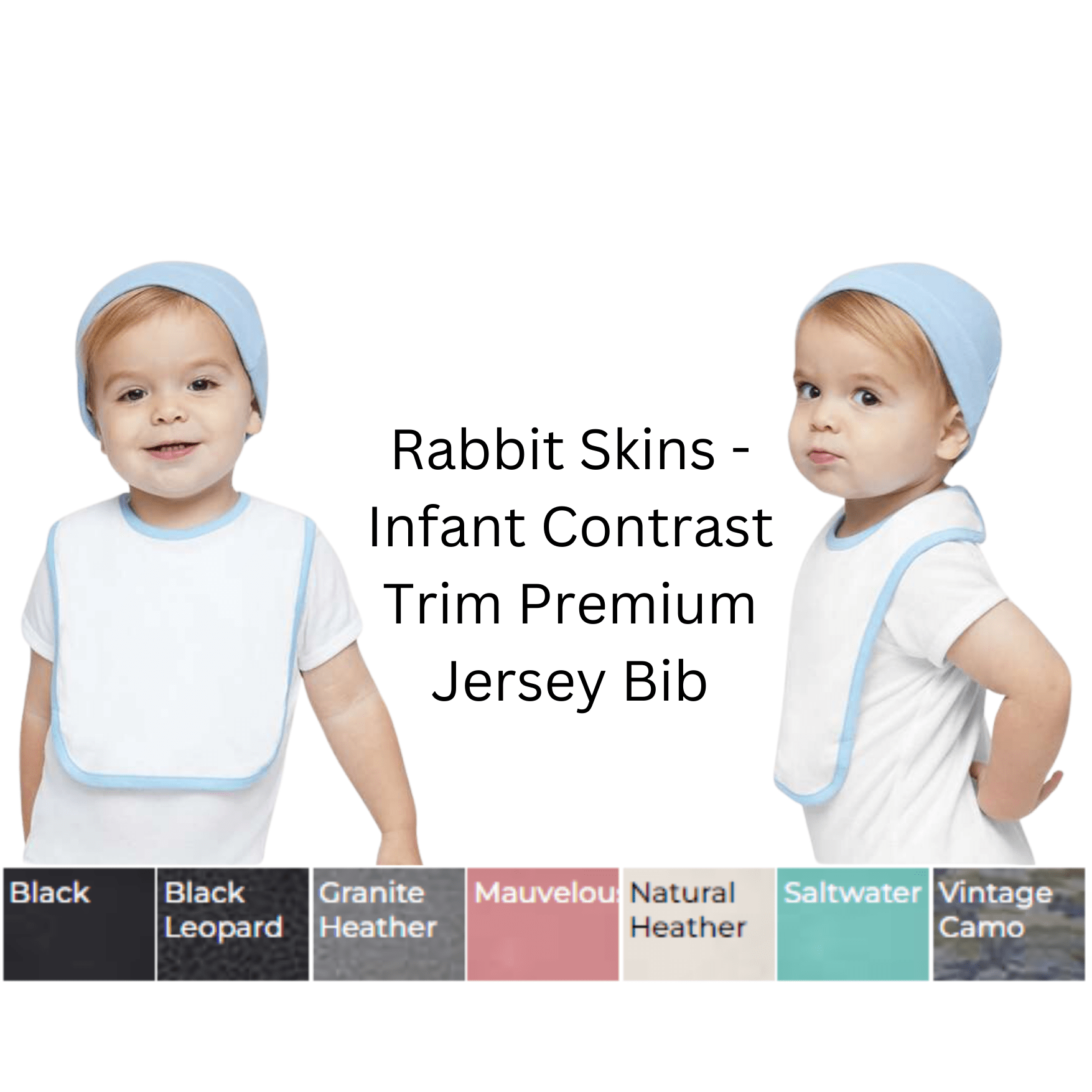 Infant Contrast Trim Premium Jersey Bib - We Print U Press DTF Transfers