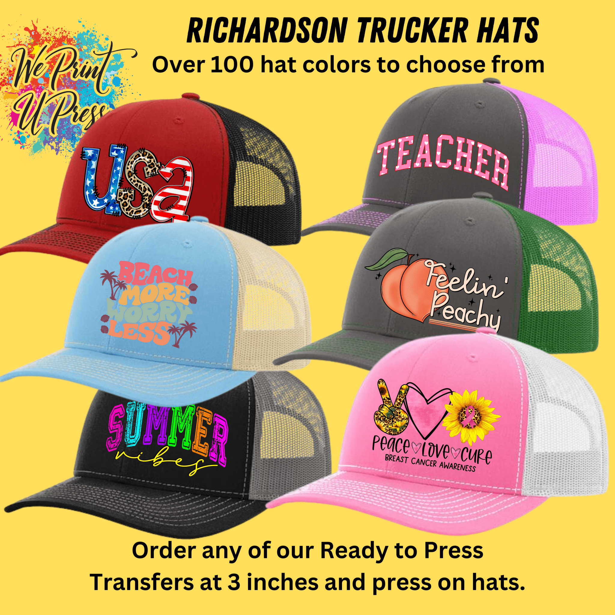 Richardson Snapback Trucker Cap - We Print U Press DTF Transfers