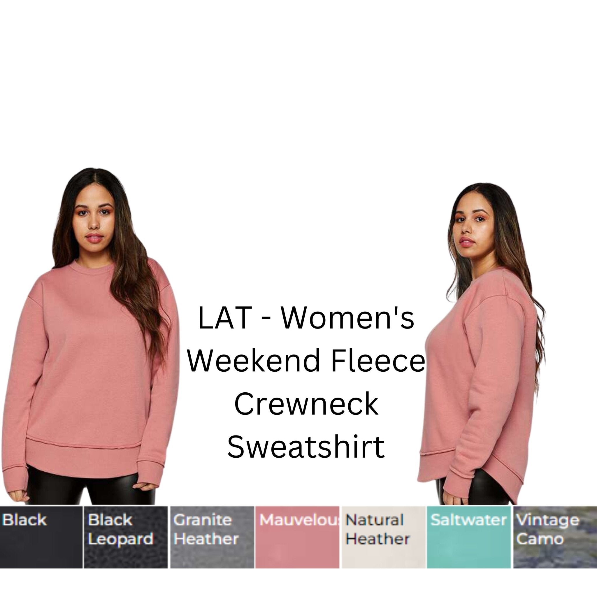 Women's Weekend Fleece Crewneck Sweatshirt - We Print U Press DTF Transfers