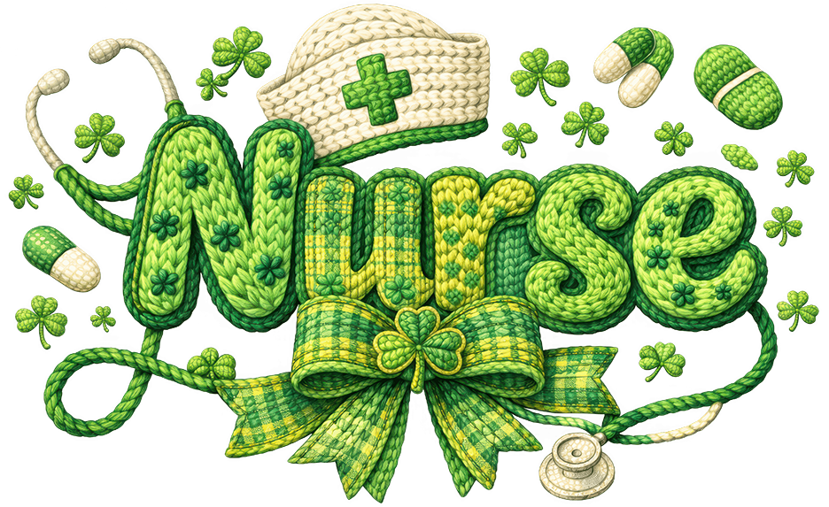 Nurse Shamrock Lucky DTF Transfer