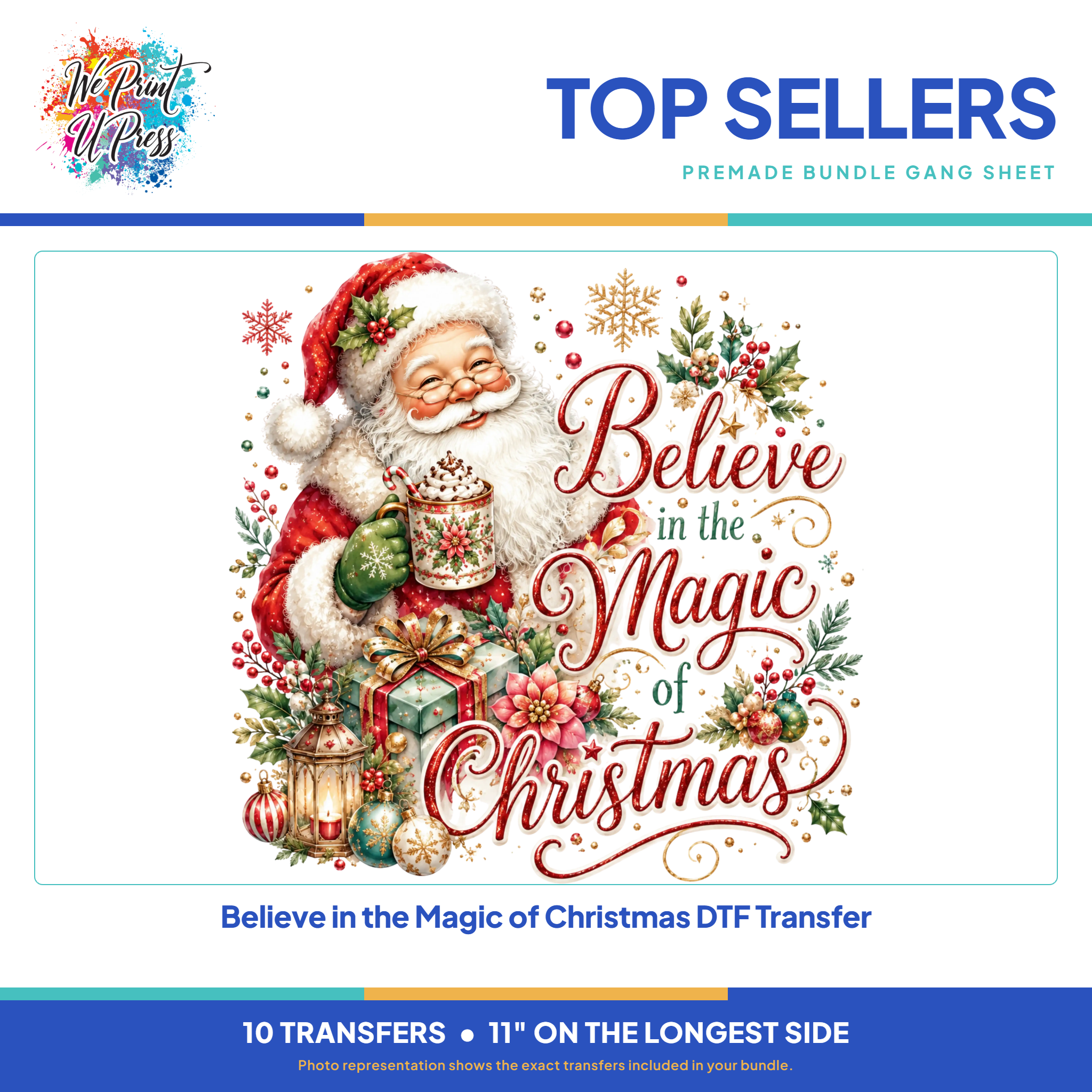 Believe in the Magic of Christmas DTF Transfer, included in the Pumpkins to Presents bundle