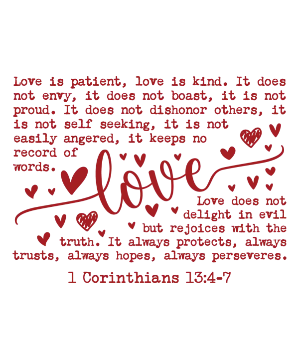 1 Corinthians 13:4-7 Love DTF Transfer - RTP DTF Transfer