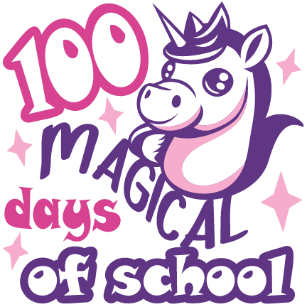 100 Magical Days of School Unicorn DTF Transfer