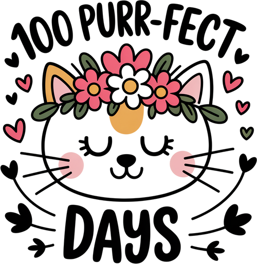 100 Purr-fect Days DTF Transfer