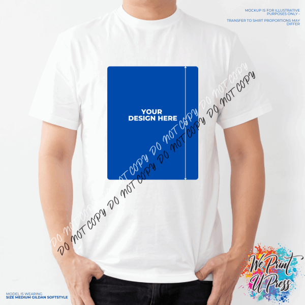 11" Adult Medium or Large Shirt Size with Your Custom Design DTF Transfer - We Print U Press DTF Transfers