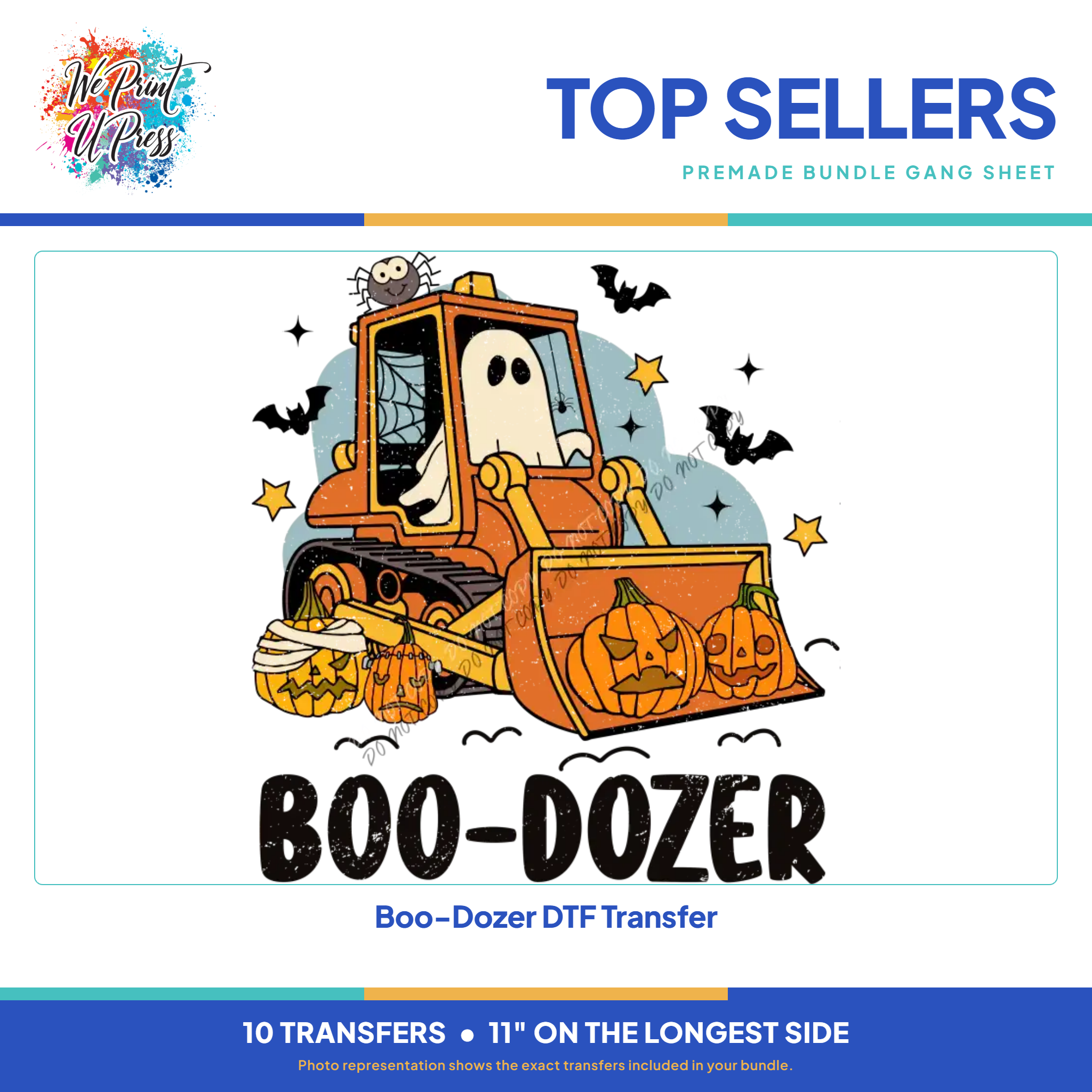 Boo-Dozer DTF Transfer, included in the Pumpkins to Presents bundle