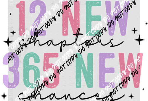 12 New Months, 365 New Days DTF Transfer - We Print U Press DTF Transfers