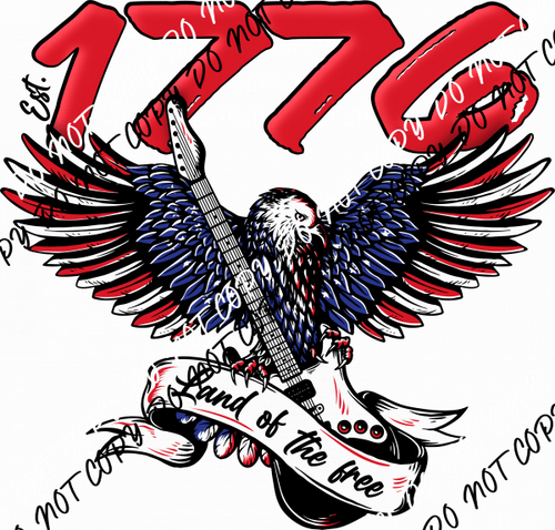 1776 Land of the Free DTF Transfer - We Print U Press DTF Transfers