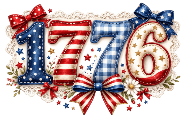 1776 Patriotic Lace Bow DTF Transfer - RTP DTF Transfer