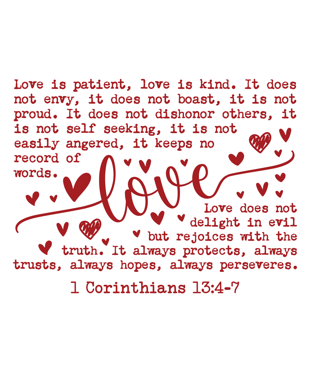 1 Corinthians 13:4-7 Love DTF Transfer