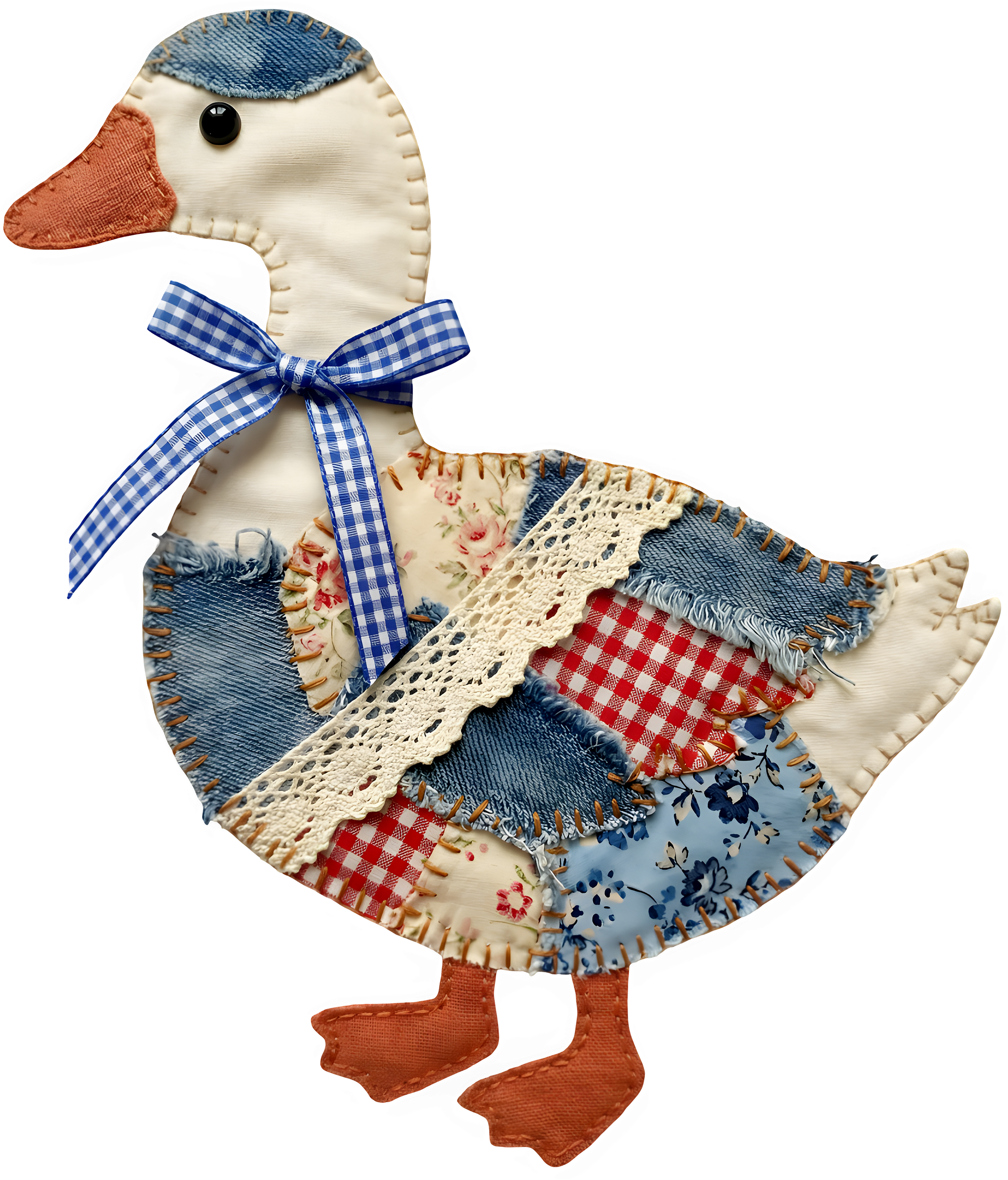 Patchwork Cottage Duck DTF Transfer
