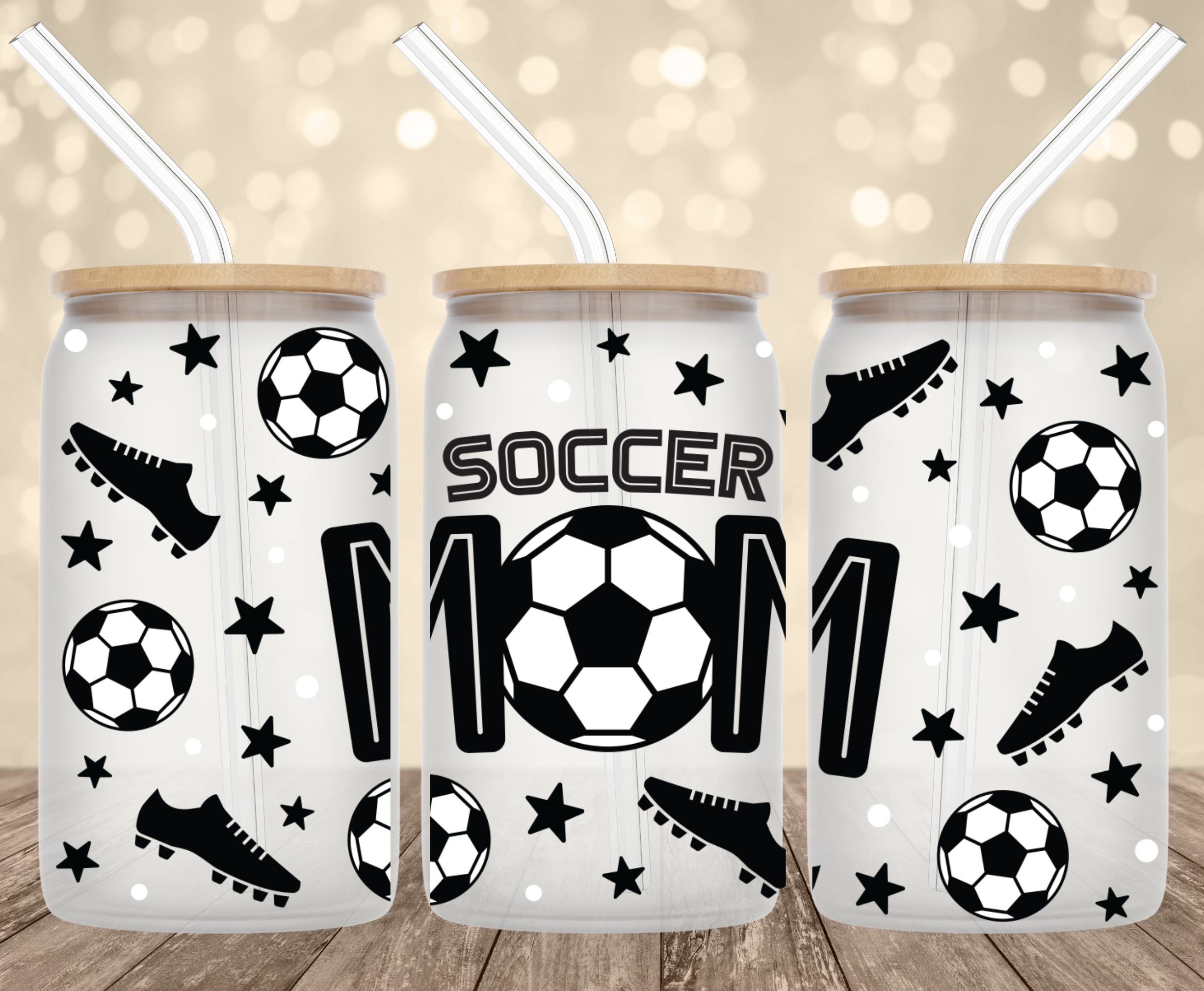 Sports Mom UV Transfer for 16 oz Glass Can Tumblers Sport: Soccer