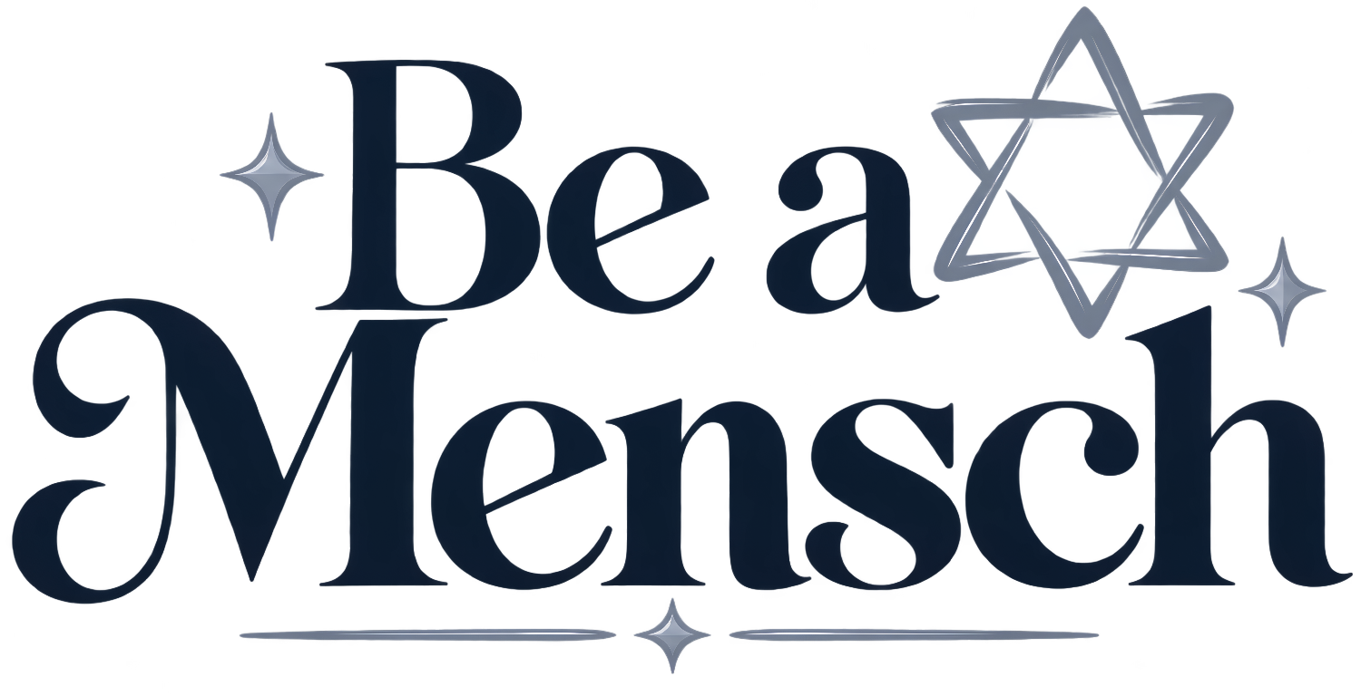 Be a Mensch design with Star of David symbol and sparkle accents, ready to press dtf transfer