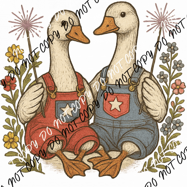 4th of July Geese DTF Transfer - We Print U Press DTF Transfers