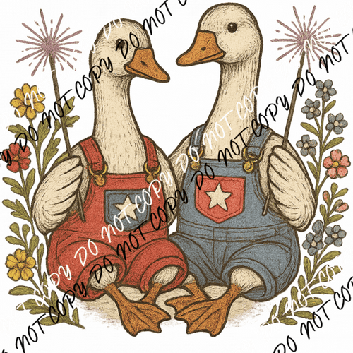 4th of July Geese DTF Transfer - We Print U Press DTF Transfers