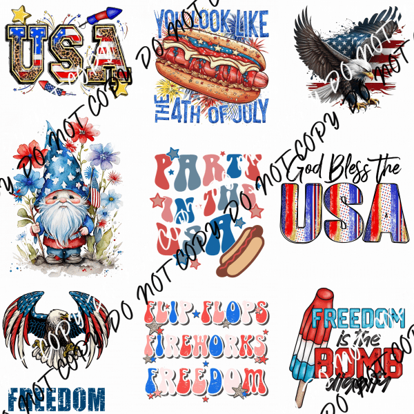 4TH OF JULY MINI UV TRANSFER BUNDLE - We Print U Press DTF Transfers