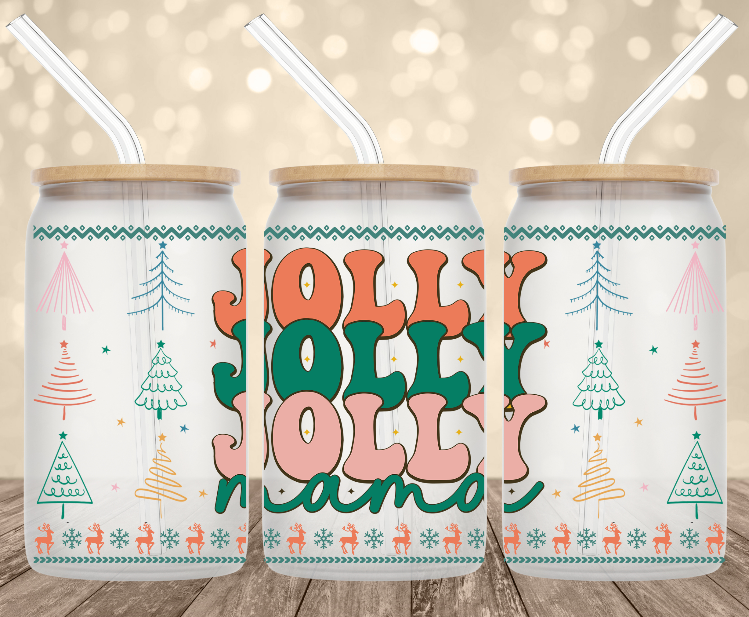 Jolly Mama UV Transfer for 16 oz Glass Can Tumblers