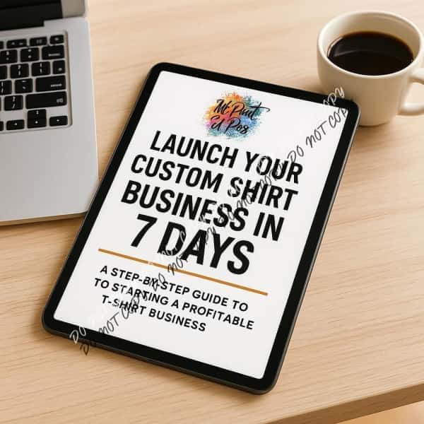 7 - Day T-Shirt Business Launch Guide + Pricing Calculator - We Print U Press DTF Transfers