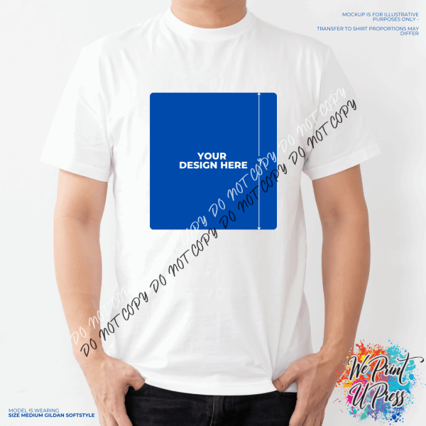 9" Adult Small or Medium Shirt Size with Your Custom Design DTF Transfer - We Print U Press DTF Transfers