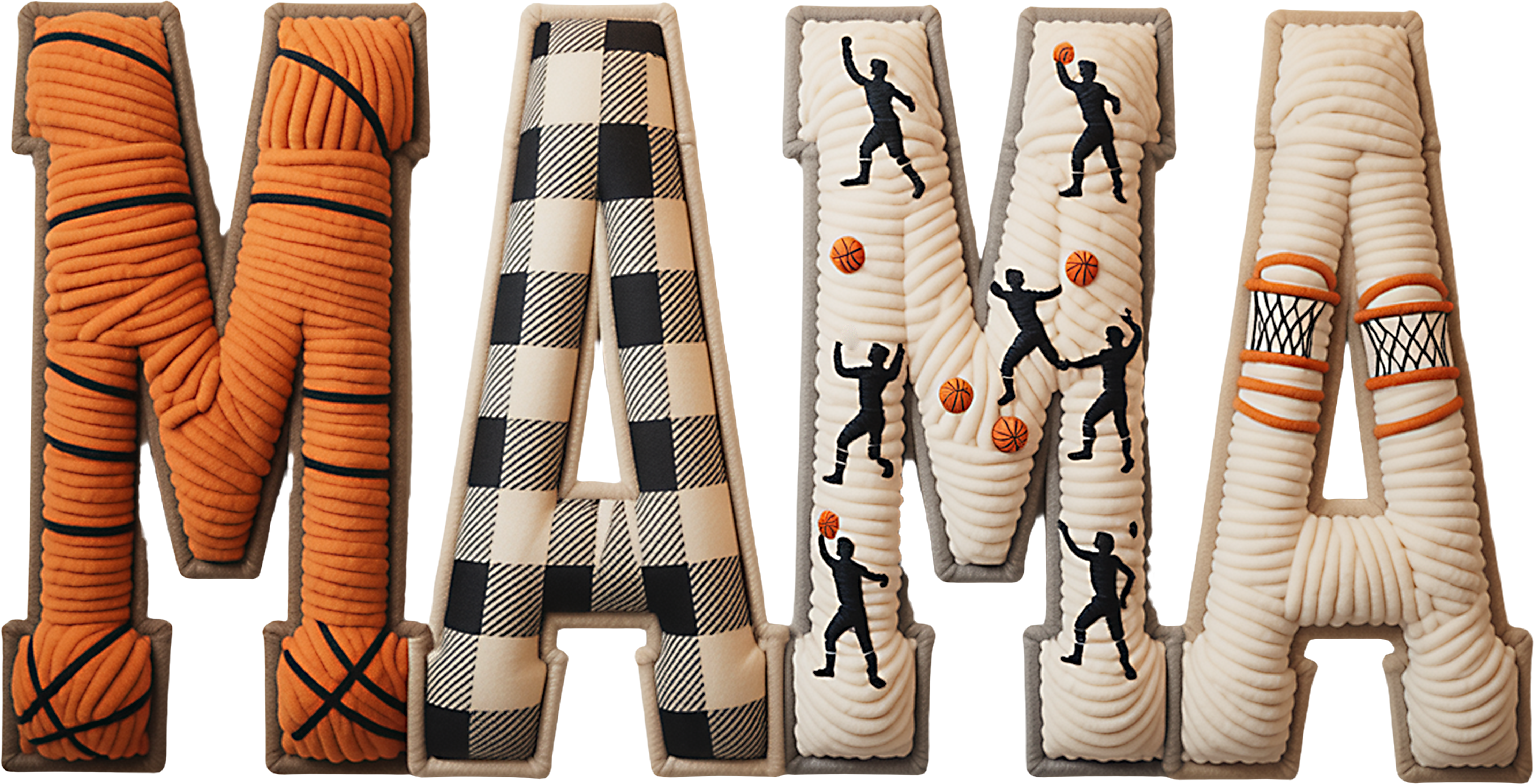 basketball mama faux yarn dtf transfer