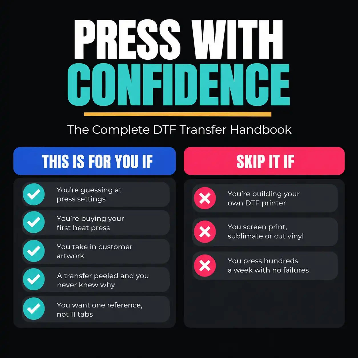 Press With Confidence: The DTF Transfer Handbook