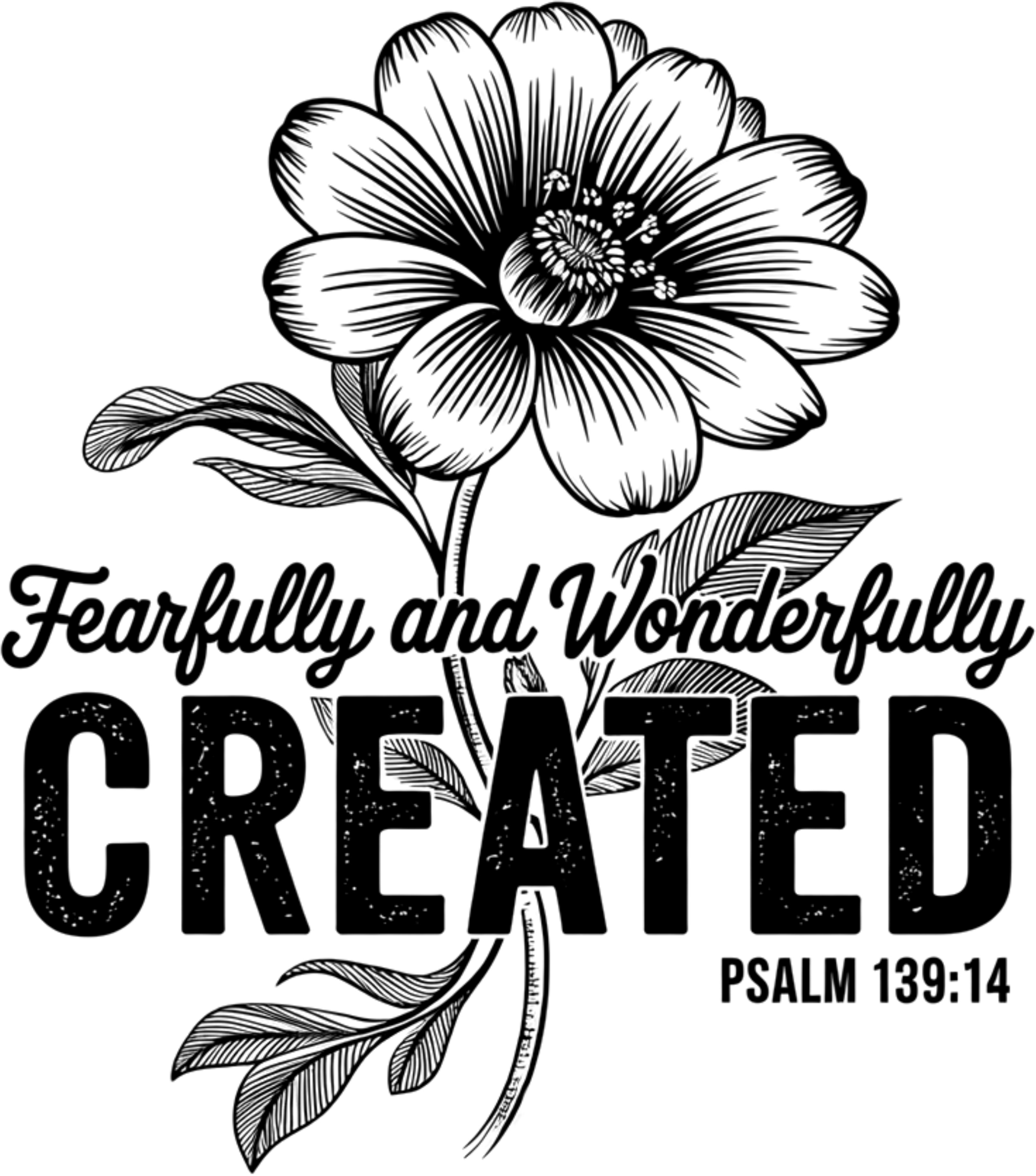 fearfully and wonderfully created dtf transfer