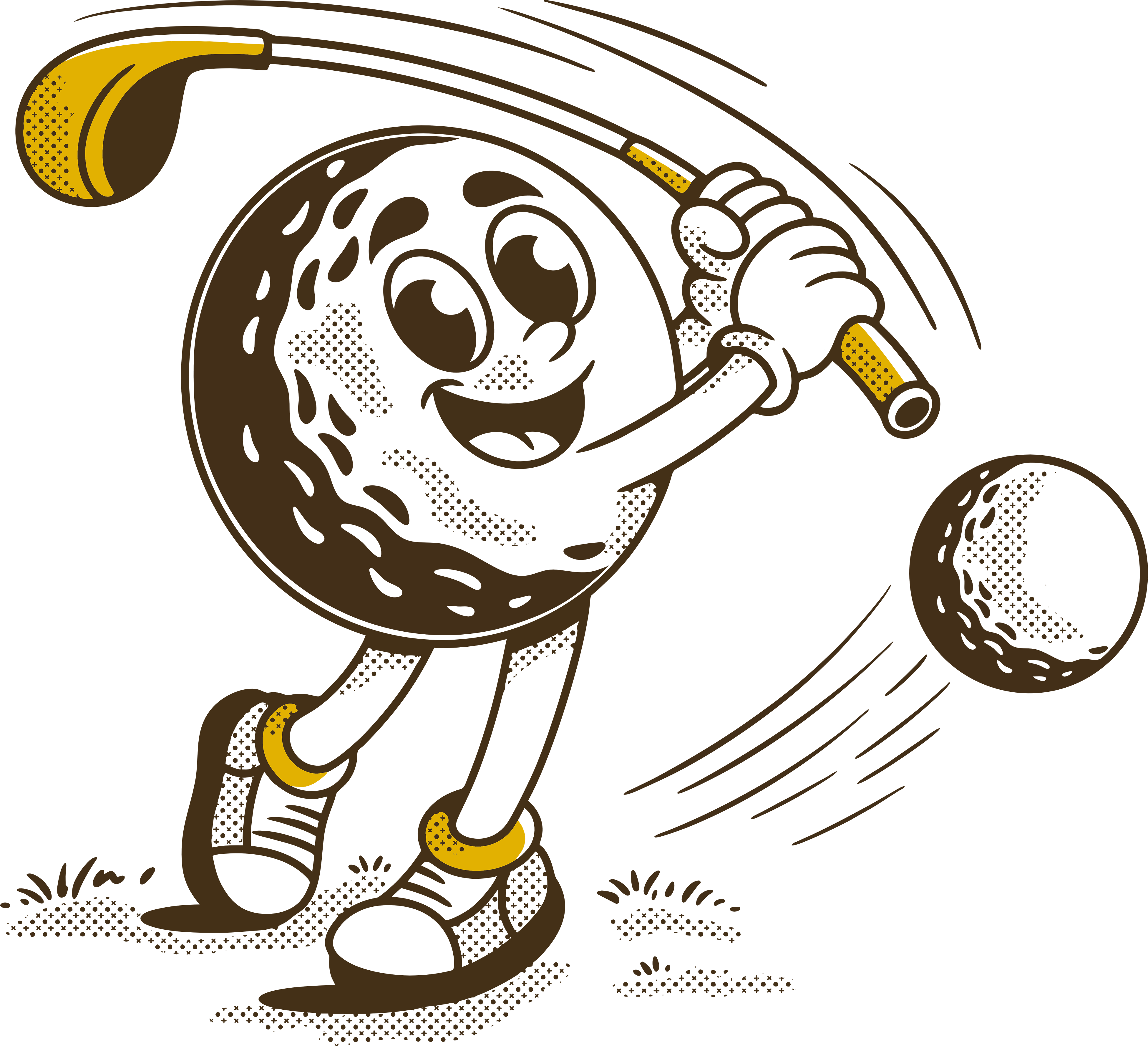 funny golf ball swing dtf transfer