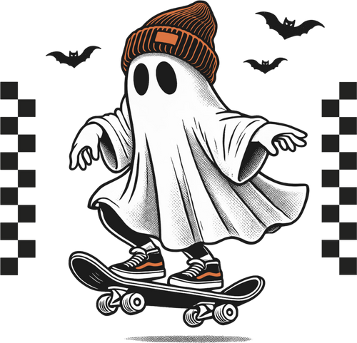 Ghost Skateboarder  DTF Transfer