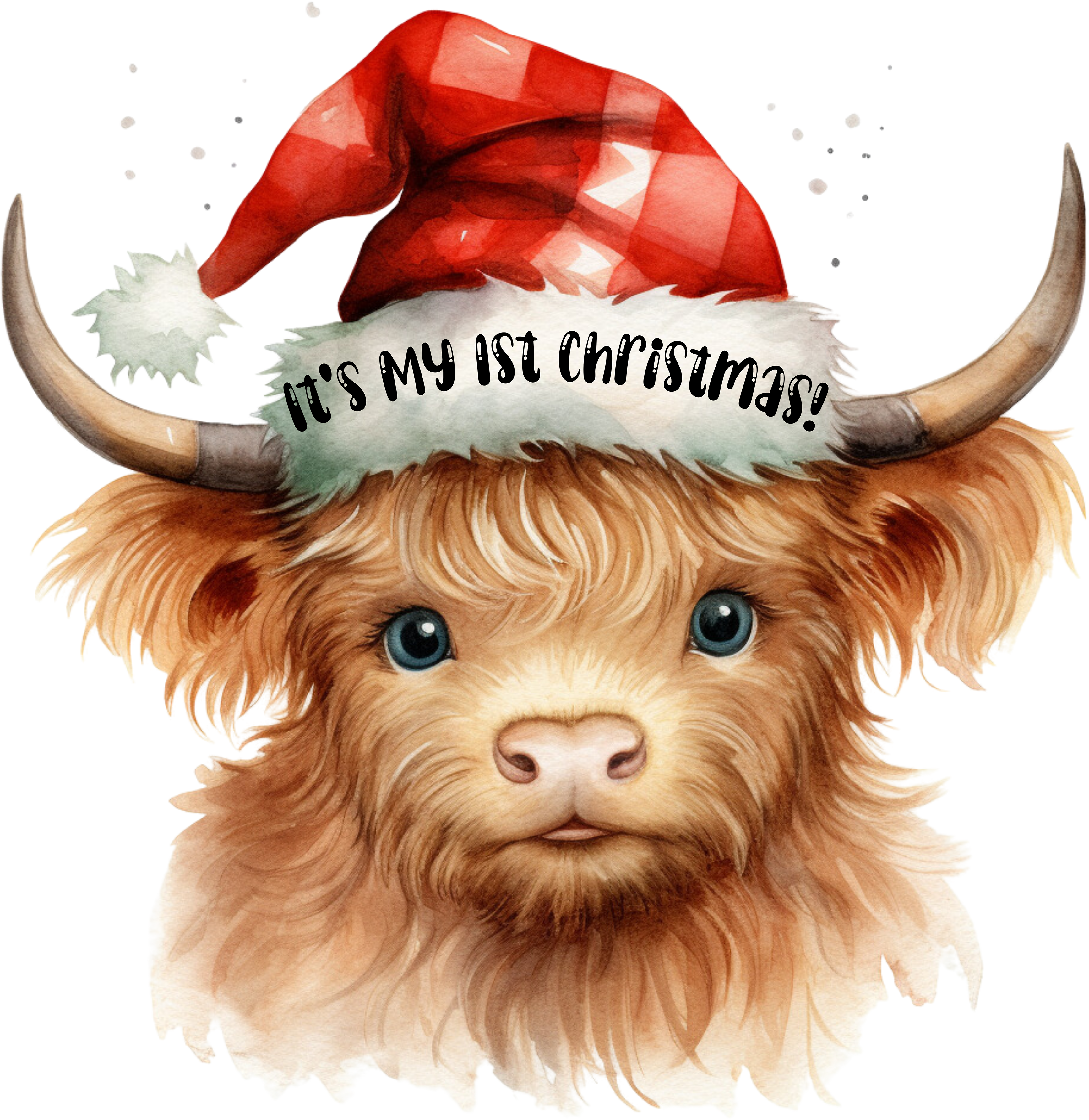 It's My 1st Christmas Highland Cow DTF Transfer RTP DTF Transfers