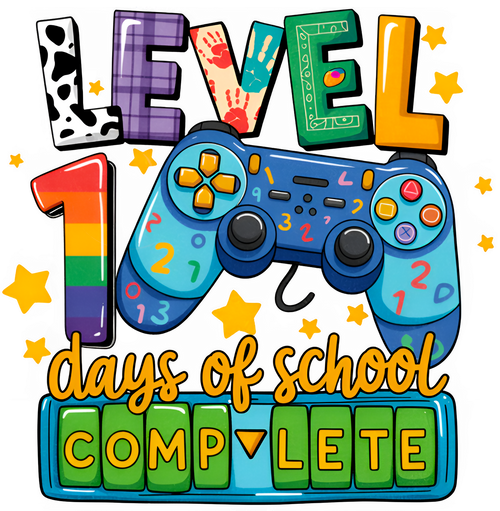 Level 100 Days of School Complete Colorful DTF Transfer