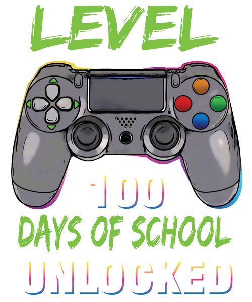 Level 100 Days of School Unlocked DTF Transfer