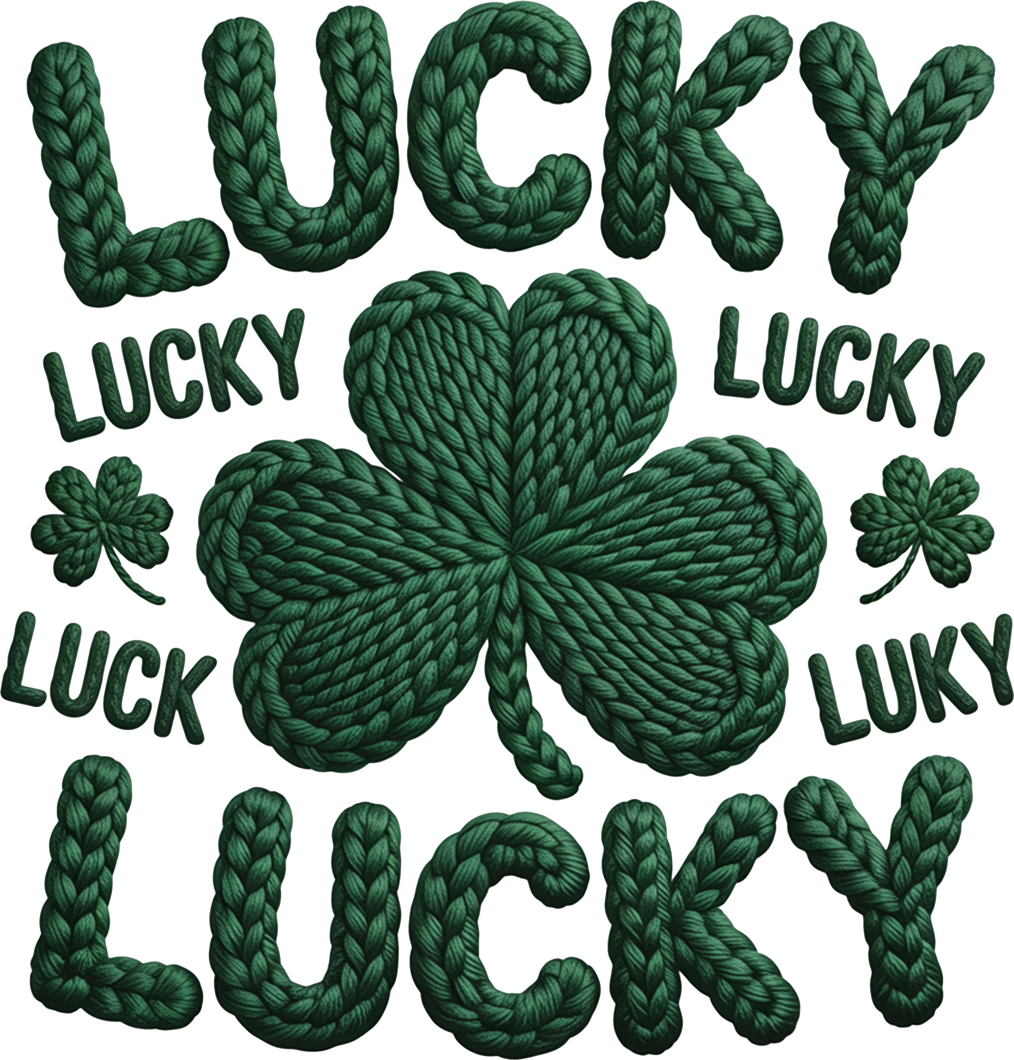 Lucky Rope Shamrock St. Patrick's Day DTF Transfer