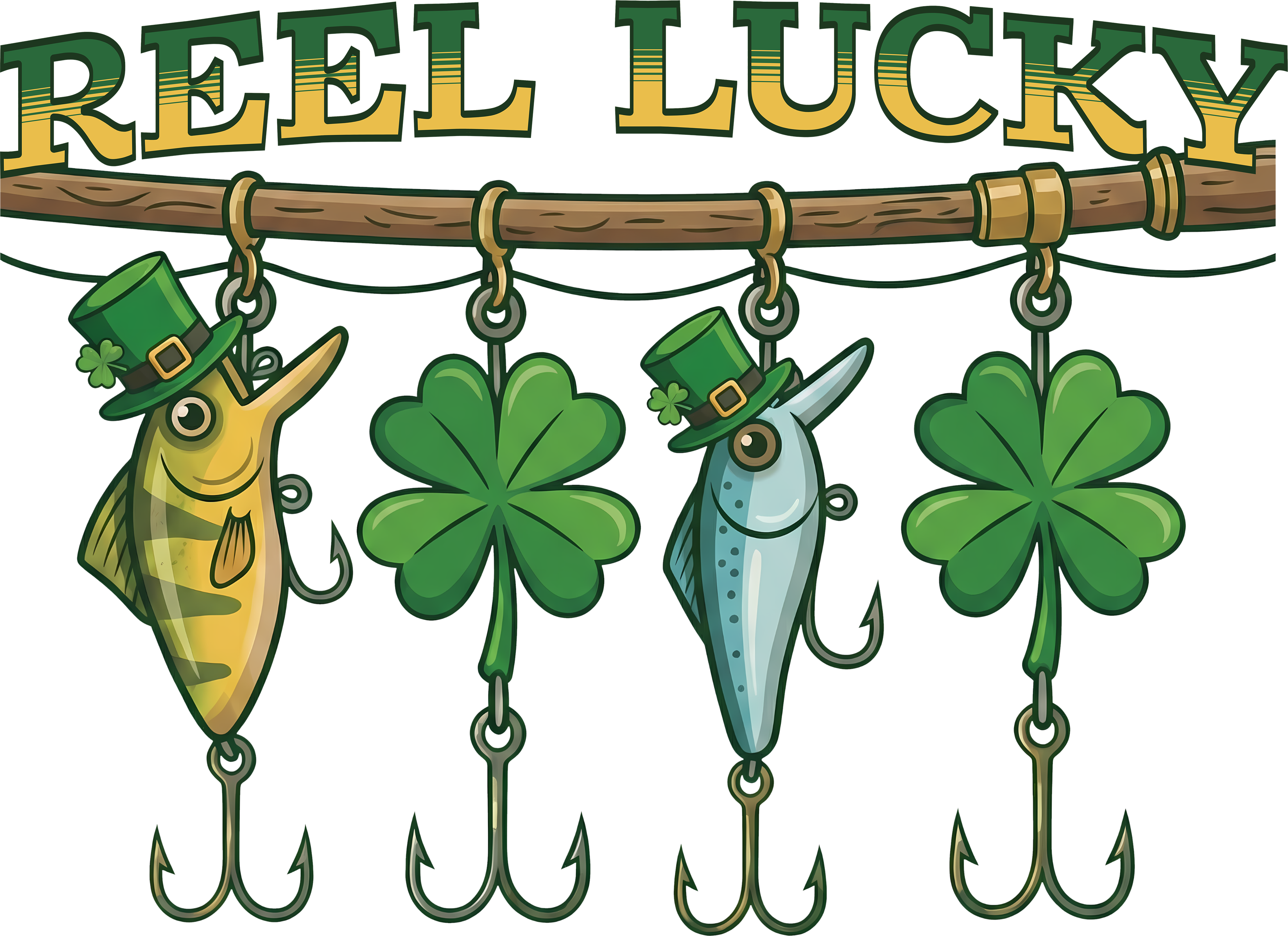 reel lucky fishing dtf transfer