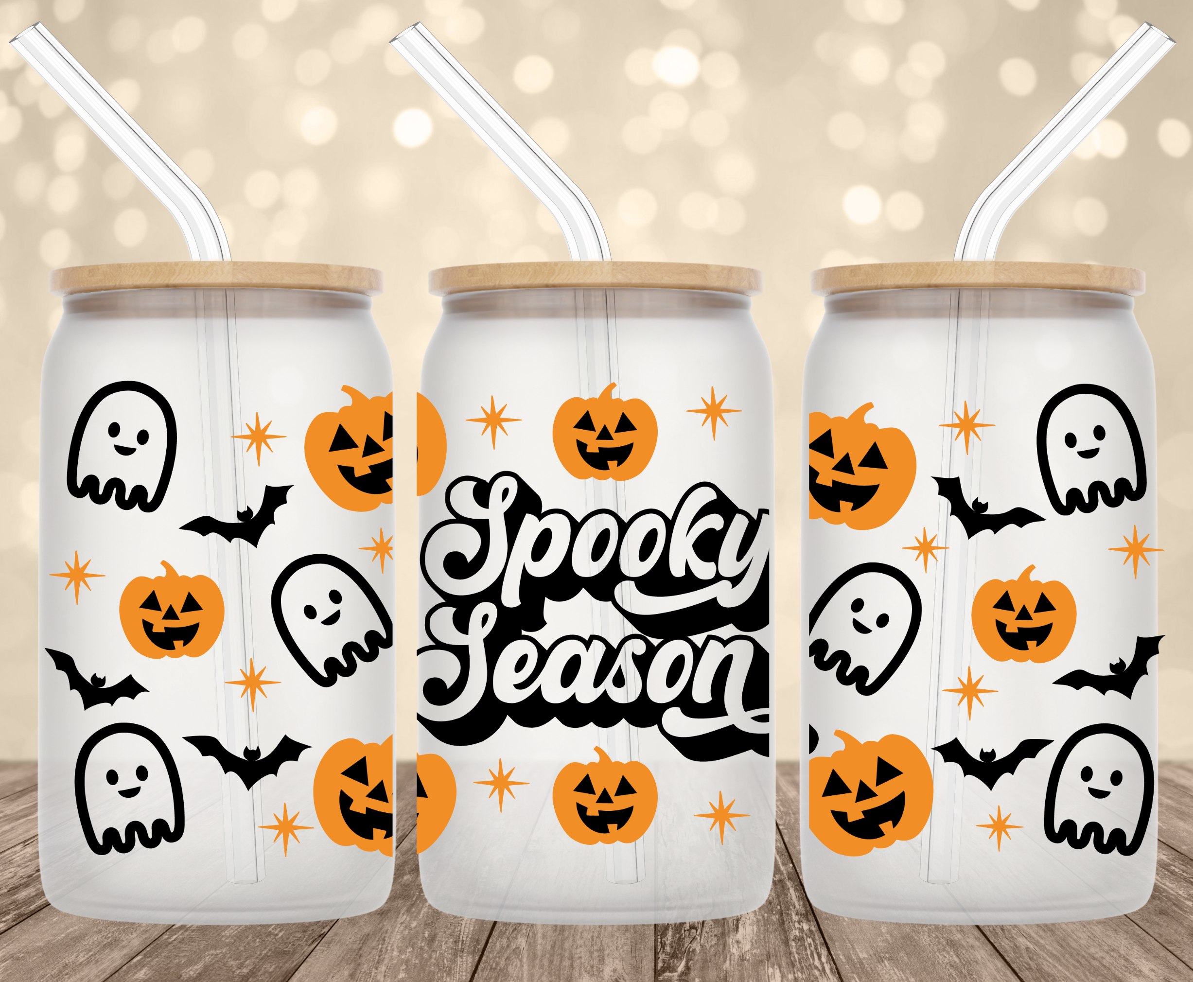 Spooky Season 16 Oz Glass Can