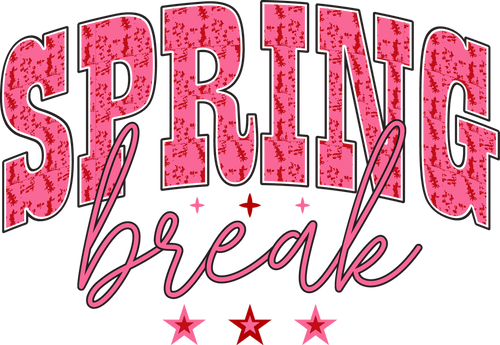Spring Break Pink Text DTF Transfer