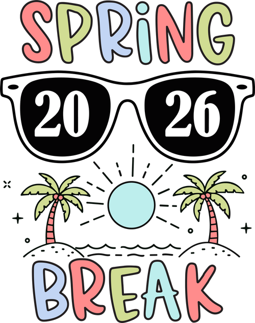 Spring Break Sunglasses 2026 DTF Transfer