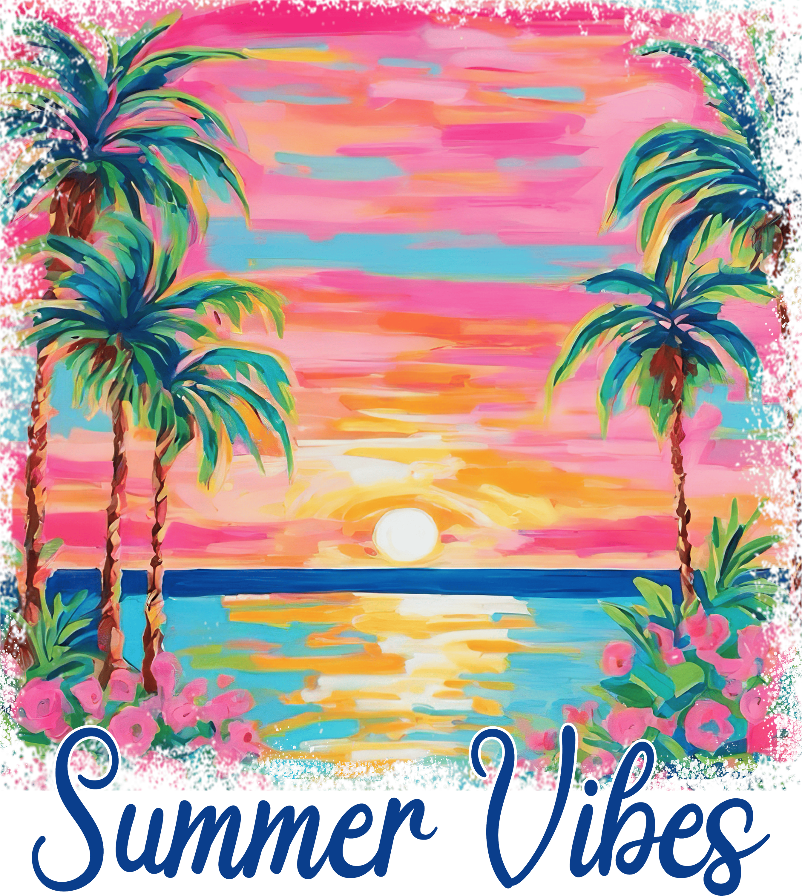 summer vibes sunset dtf transfer