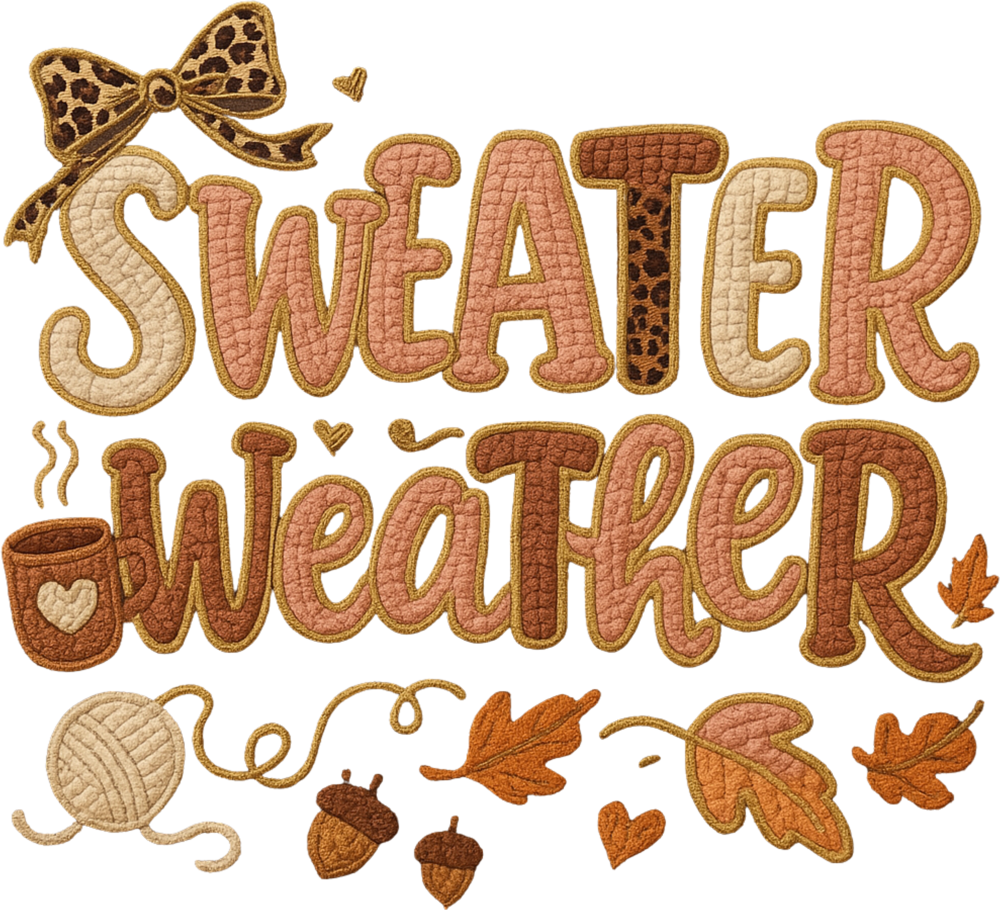 sweater weather crochet dtf transfer